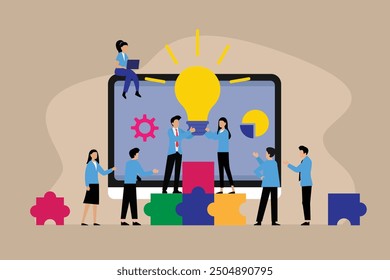 Website construction, UI and UX design and programming 2d flat vector illustration