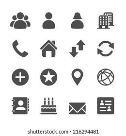 website contact icon set, vector eps10.