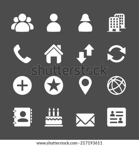 website contact icon set, vector eps10.