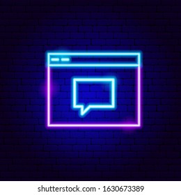 Website Contact Neon Sign. Vector Illustration of Business Promotion.