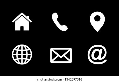 Website Contact us set icon, web icon set vector