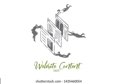 Website content concept sketch. Isolated vector illustration