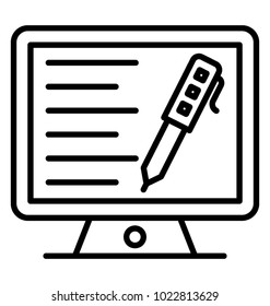 Website content line icon. Content writing 
