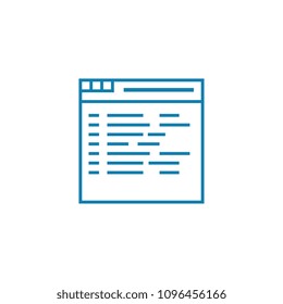 Website content linear icon concept. Website content line vector sign, symbol, illustration.
