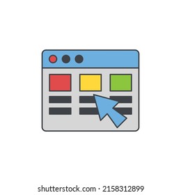 website content or template website icon in color, isolated on white background 
