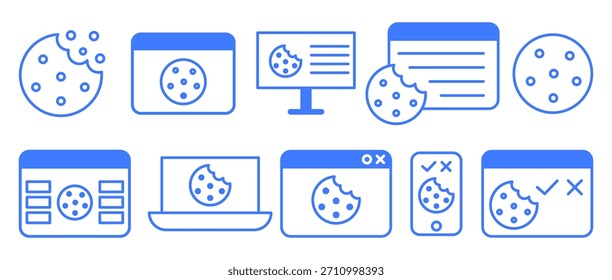 Ícones Web de cookies do site - coleção de vetores.