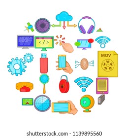 Website creation icons set. Cartoon set of 25 website creation vector icons for web isolated on white background