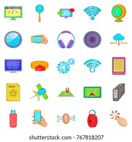 Website creation icons set. Cartoon set of 25 website creation vector icons for web isolated on white background