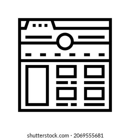 website creation line icon vector. website creation sign. isolated contour symbol black illustration
