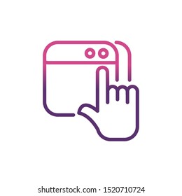 website cursor network social media icon line