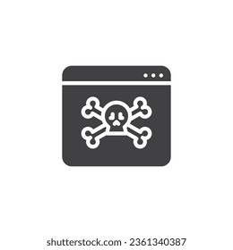 Website cyber attack vector icon. filled flat sign for mobile concept and web design. Cyber attack glyph icon. Symbol, logo illustration. Vector graphics