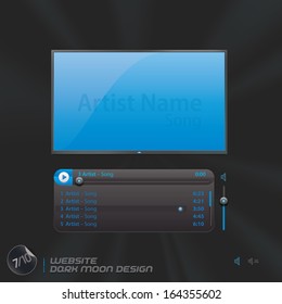 Website Dark Moon Design, Template, Buttons, Sign, Symbol, Emblem for Web Design, User Interface, Mobile Phone