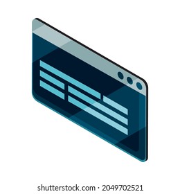 estilo isométrico del icono de datos del sitio web