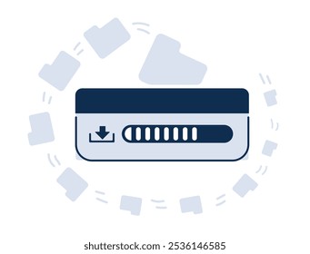 Ilustración de transferencia de almacenamiento de archivos de información de datos de Sitio web