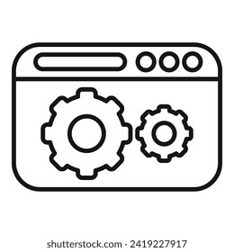 Website data search icon outline vector. Digital chart. Global seo