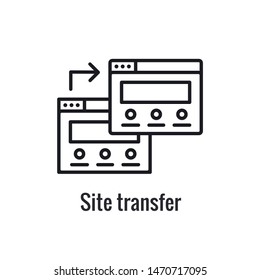 Website Data Transfer Icon w arrow imagery of transfer