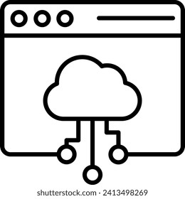 Website Database Outline vector illustration icon