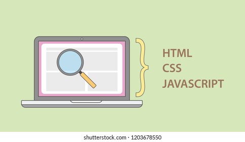 a website deconstruct element structure with html css javascript programming language vector illustration