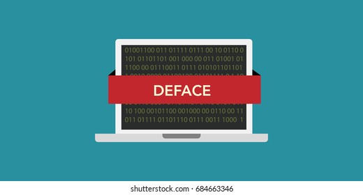 Website defacement hacking concept illustration