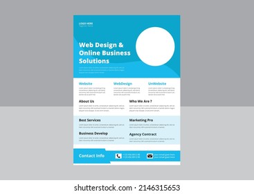 Website Design Agency Flyer. Business marketing flyer modern abstract professional design. Website Template Vector Design. Cover, Poster, Flyer Design.
