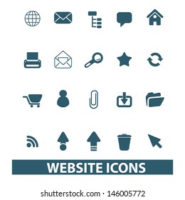 conjunto de iconos azules de diseño de sitio web, vector