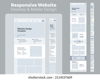 Website design for business. Desktop and mobile template. Responsive UX UI design site.