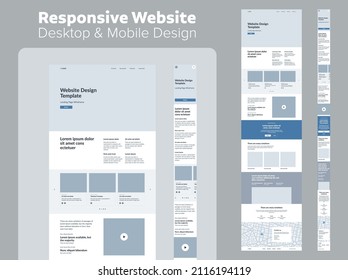 Website design for business. Desktop and mobile template. Responsive UX UI design site.