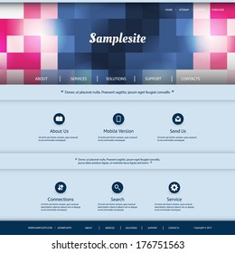 Website Design with Checkered Pattern