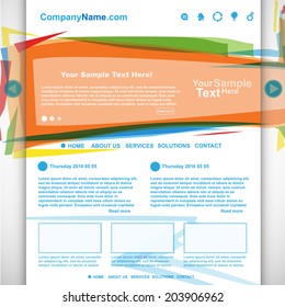 Website design colorful template, vector