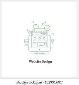 website design concept template landing page design vector line art 