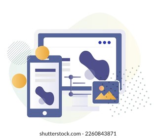 Website Design and Development for multiple device access - Illustration  as EPS 10 File