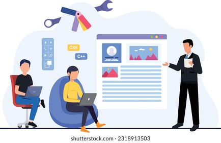 Website design, development, programmer engineering and coding website on augmented reality interface screens, developer