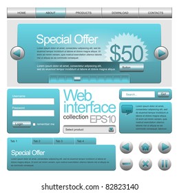 Website Design Elements: Buttons, Form, Slider, Icons, Tab, Menu, Navigation Bar