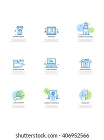 Website design elements: Set of business concept icons for company and personal portfolio