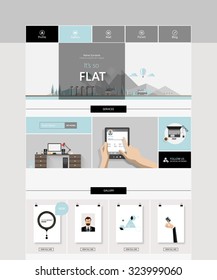Website Design in Flat Style. Vector Eps 10