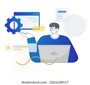 Website Design - Full Stack Developer - Illustration  as EPS 10 File