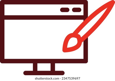 Diseño De Sitio Web Glifo Icono De Dos Colores Para Uso Personal Y Comercial.
