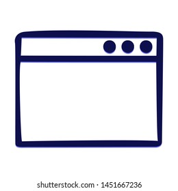 Website Design. Hand Drawn Icon with Blue Ballpoint Pen Style.