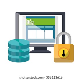 Website design and hosting, vector illustration graphic