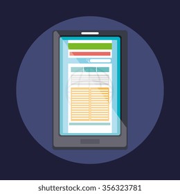 Website design and hosting, vector illustration graphic