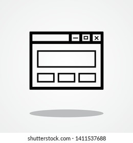 Website Design Icon with Gray Shadow