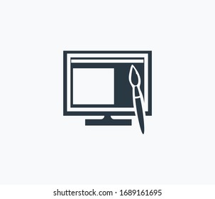 Website design icon isolated on clean background. Website design icon concept drawing icon in modern style. Vector illustration for your web mobile logo app UI design.