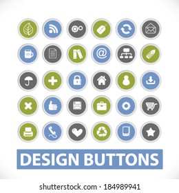 Website-Design-Symbole, Schaltflächen gesetzt. Vektorgrafik