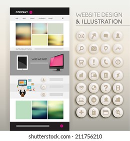 Website Design and Illustration Vector Design 