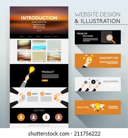 Website Design and Illustration Vector Design 