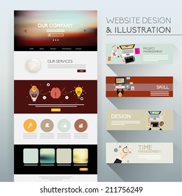 Website Design and Illustration Vector Design 