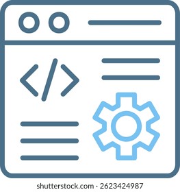 Website Design Line Two Colour Icon