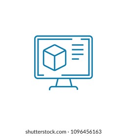 Website design linear icon concept. Website design line vector sign, symbol, illustration.