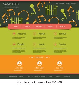 Website-Design mit Musiksymbolen