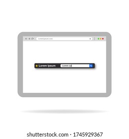 Website design with search bar